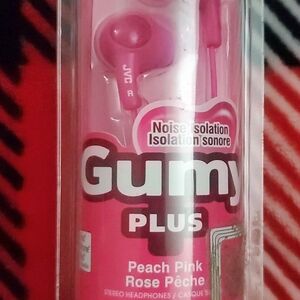 JVC Gumy Plus Peach Pink Stereo Headphones